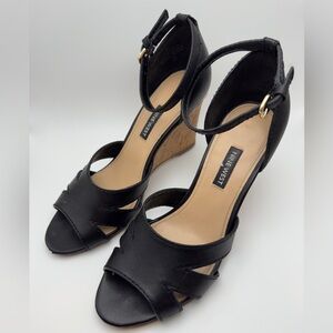 Nine West Black Wedge Sandals